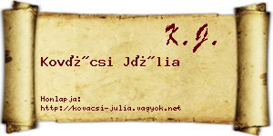 Kovácsi Júlia névjegykártya